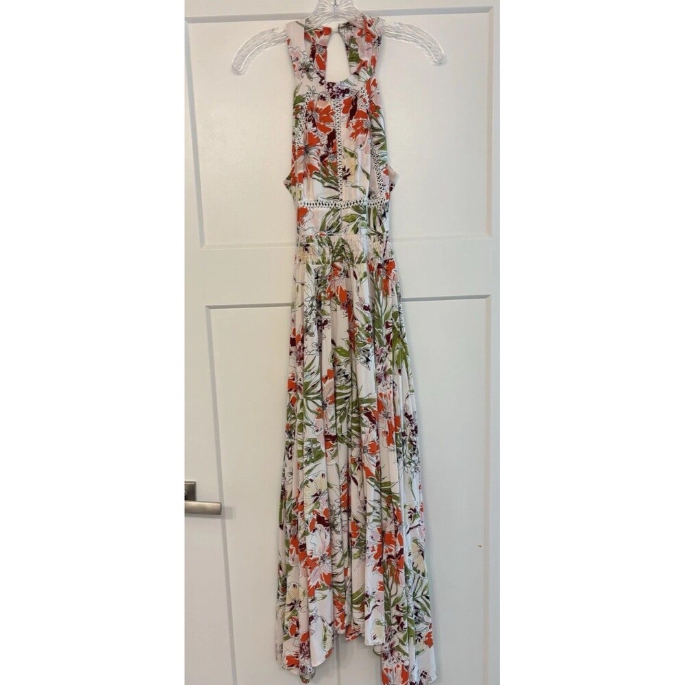 Anthropologie Abel the Label Vienna Floral Halter Maxi Dress Open Back Sz XS